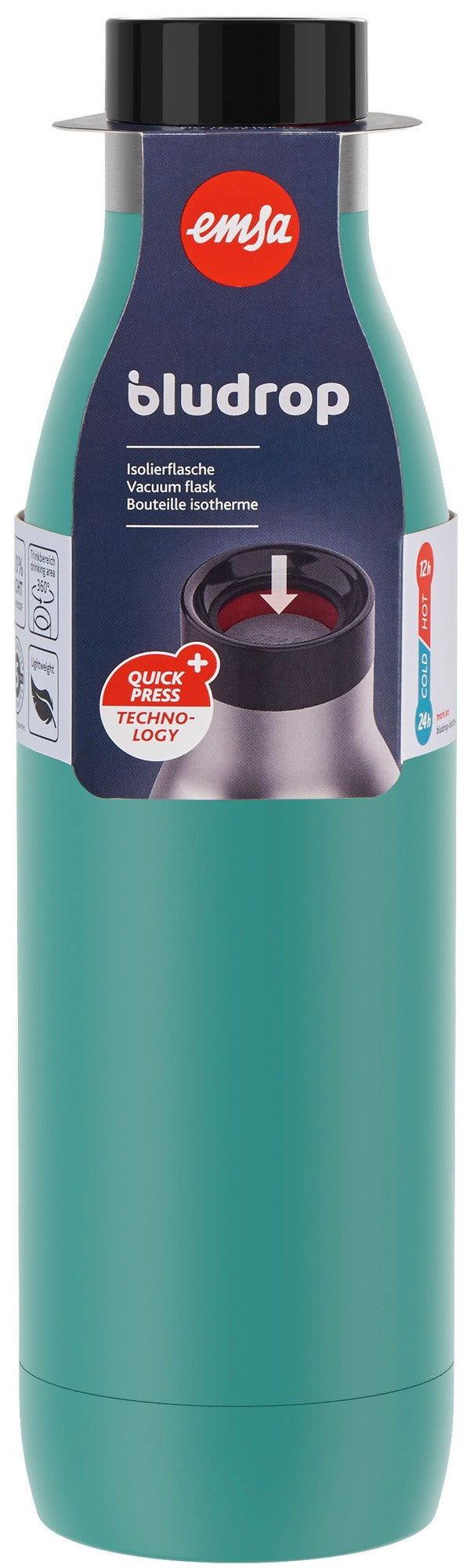 Emsa Bludrop Drinking Bottle 0.7 L - Dark Cyan (N3111000)