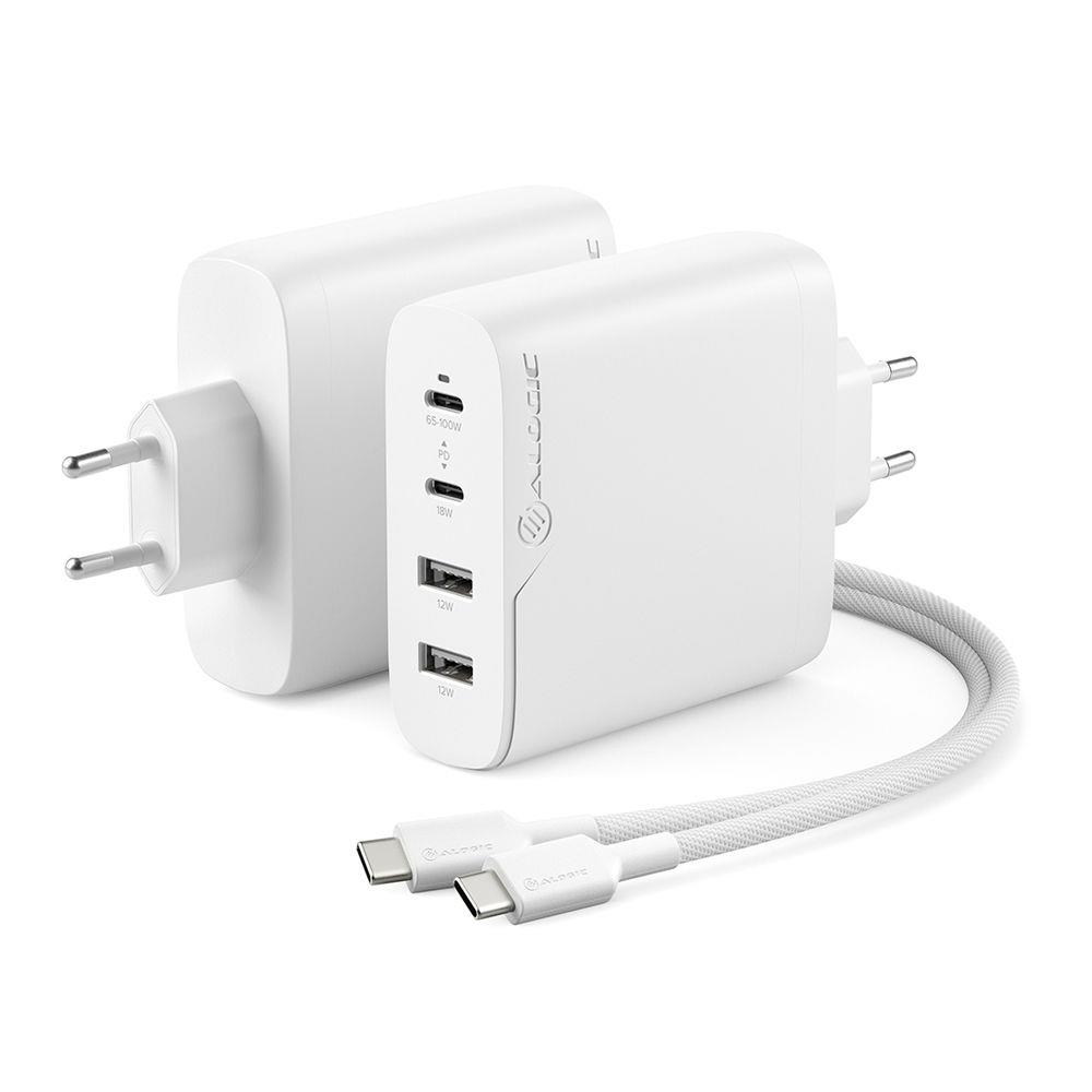 Alogic Ladegerät 100W 4 Port (2x USB-C, 2 x USB 3.0 A) white (WCG4X100-EU)