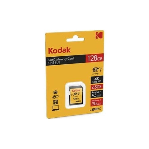 Kodak - Flash-Speicherkarte - 128GB - UHS Class 3 / Class10 - 650x - SDXC UHS-I (EKMSD128GXC10HPRK) afbeelding 1