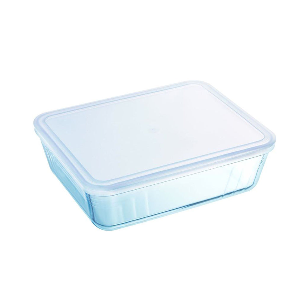 Pyrex Rectangular Storage Container 1.5 L - Borosilicate Glass - 22 x 17 cm with Plastic Lid