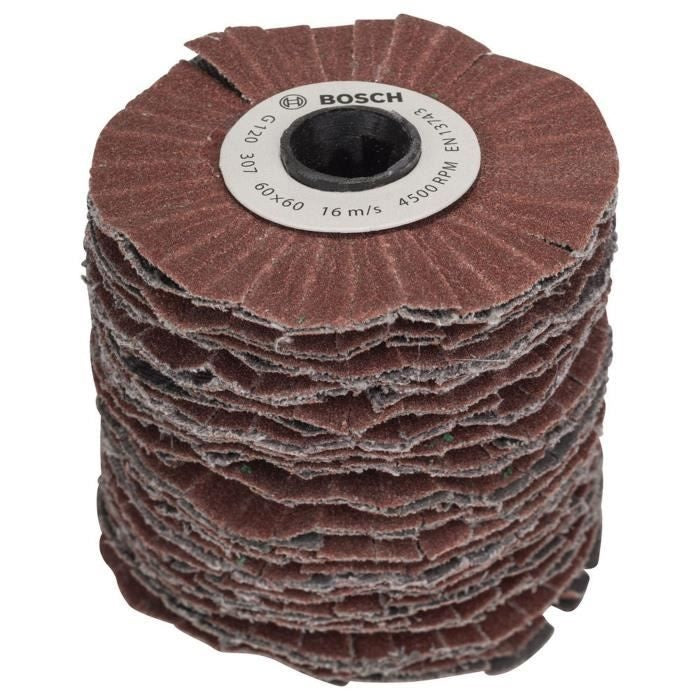 Cylindre abrasif Bosch - (Grain 120, Largeur Rouleau 60mm, Souple, Accessoire pour Texoro) afbeelding 1