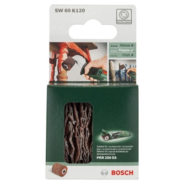 Cylindre abrasif Bosch - (Grain 120, Largeur Rouleau 60mm, Souple, Accessoire pour Texoro) afbeelding 2
