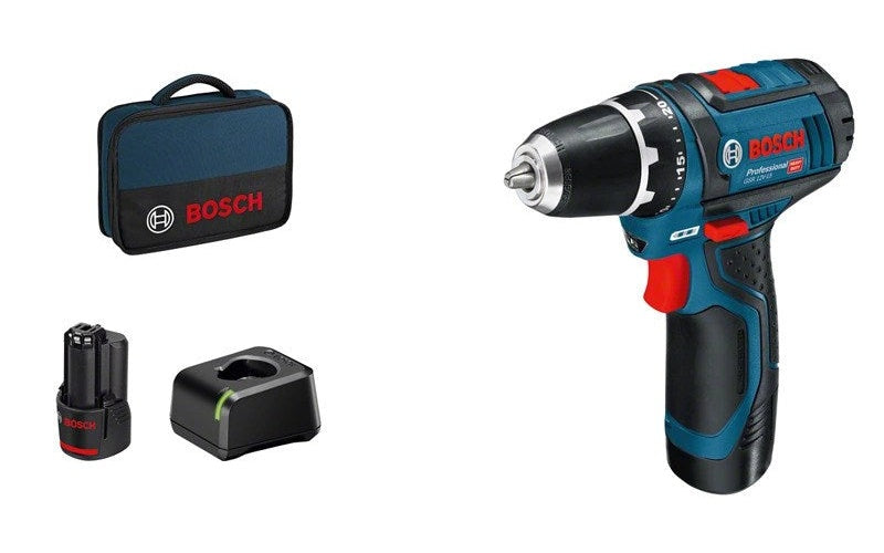 Bosch GSR 12V-15 Professional - Bohrer/Schrauber - schnurlos - 2 Geschwindigkeiten - Bohrfutterschlüssel 10 mm - 30 N·m - 2 Akkus - 12 V - 3165140895248 - image 1