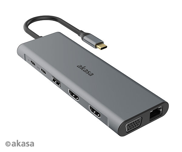 Akasa AK-CBCA28-18BK Laptop Docking Station USB 3.2 Gen 1 Type-C