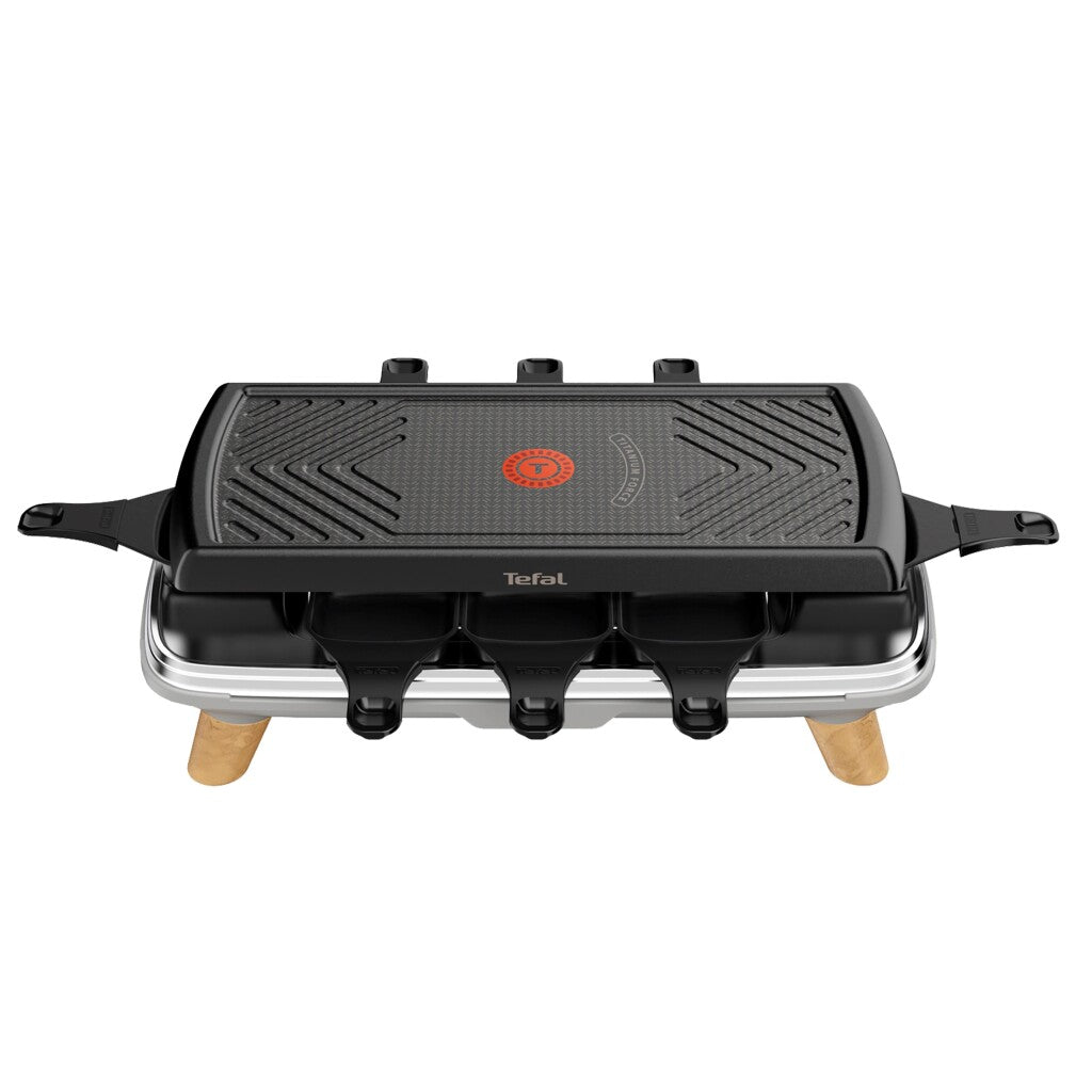 Tefal RE610D 3-in-1 8-Person Raclette Black/Stainless Steel/Wood