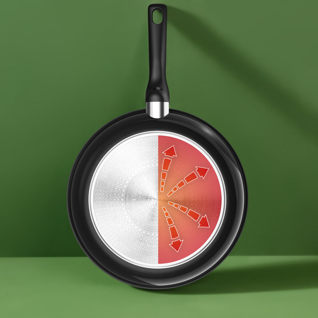 Renew Black Eco-Friendly Ceramic Frying Pan, 28 cm, Multifunctional