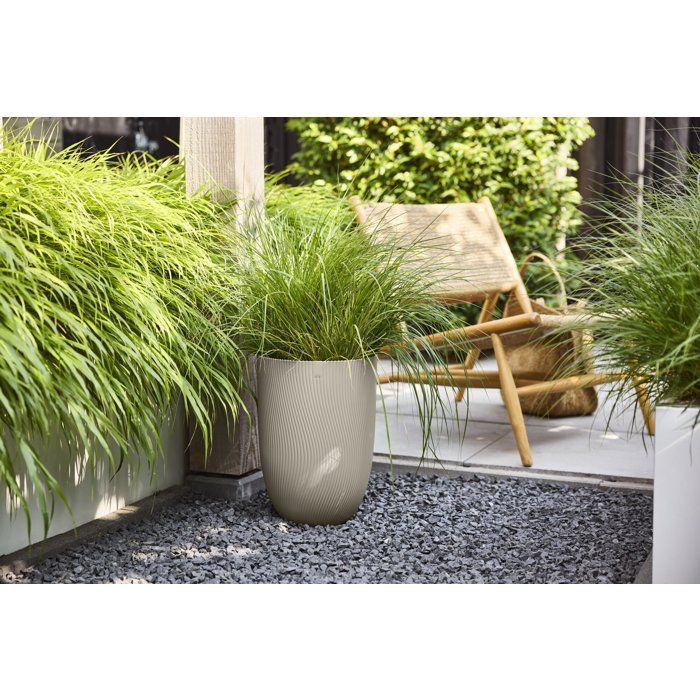 ELHO Sereh Tall Flower Pot 30 - Beige - L 30 x W 29.5 x H 41 cm - Balcony/Indoor/Outdoor