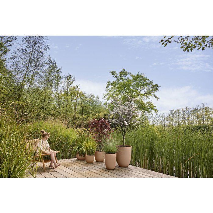 ELHO Tall Flower Pot - Sereh Tall 40-50 L - Ø 39 x H 53 cm - Brown - Balcony/Indoor/Outdoor