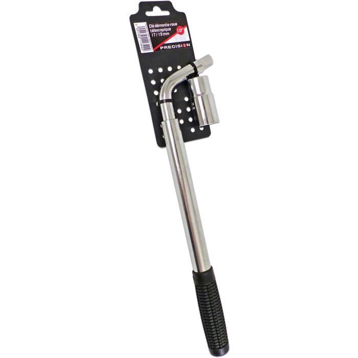 PRECISION STEEL 1/2" Telescopic Wrench - 17/19 mm Sockets - Adjustable Length 32 to 50 cm