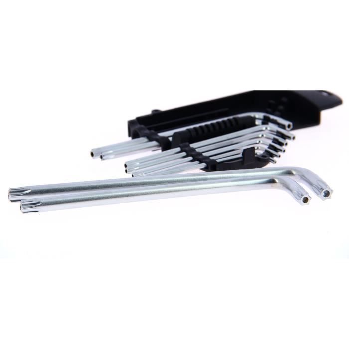 PRECISION STEEL Angled Star Wrench Set - 9 Pieces - T10 to T50