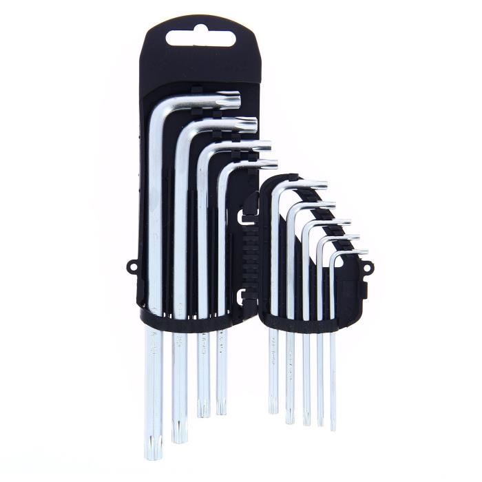 PRECISION STEEL Angled Star Wrench Set - 9 Pieces - T10 to T50