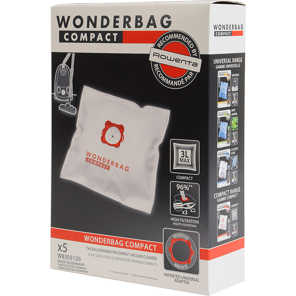 Rowenta Wb305120 Dust Bag Row.wonderbag Compact - Pack of 5 Original Bags