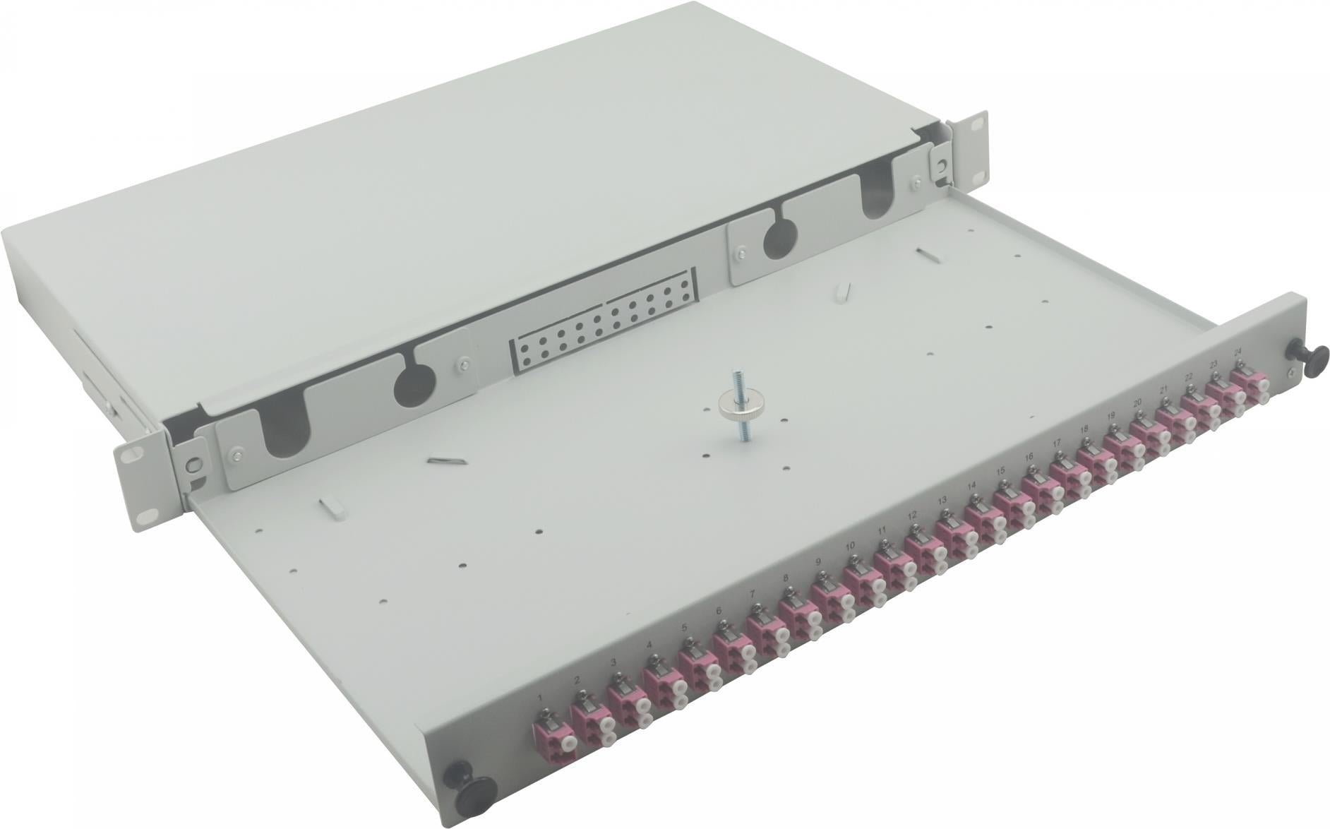 Helos Fiber Optic Breakout Box Rack Mountable LC MM x 24 1U