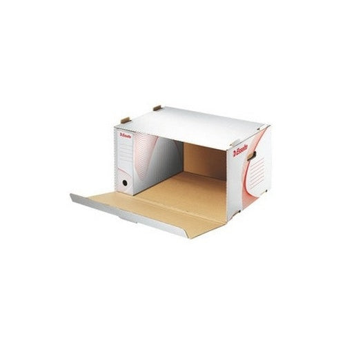 Esselte Archiv-Container Standard für Schachteln, weiß/rot mit Frontklappe, für Format DIN A4, FSC zertifiziert,passend - 10 Stück (128910) afbeelding 1