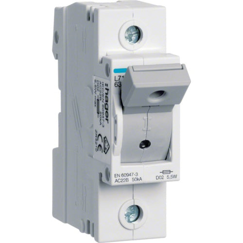 Hager Schaltersicherungseinheit L71M pol 63A D0 1 (L71M) afbeelding 1