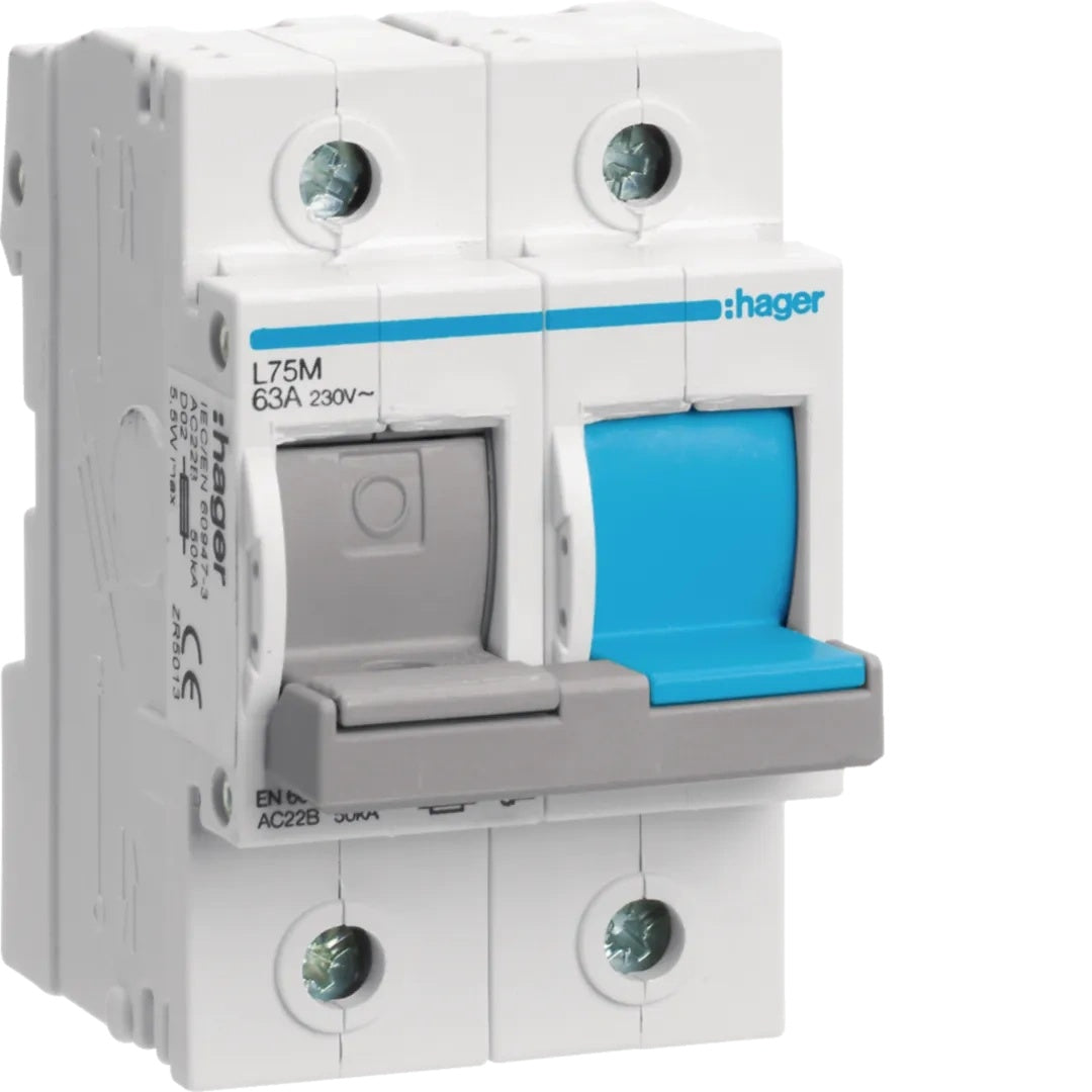 HAGER L75M Schalter-Sicherungs-Einheit,D0,1P+N,63A (L75M) - 3250610740606 - afbeelding 1