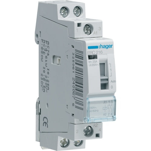 Hager ERC216. AC Eingangsfrequenz: 50/60, Stromaufnahme: 16 A. Produktfarbe: grey (ERC216) afbeelding 1