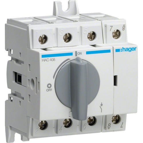 Hager Lasttrennschalter 4P 80A HAC408 (HAC408) afbeelding 1