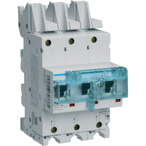 Hager HTS390E. Anzahl der Pole: 3P. AC Eingangsspannung: 230-400 V, Nominale Stromabgabe: 100 A (HTS390E) afbeelding 1