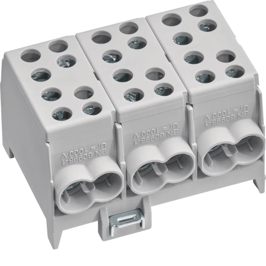 Hager Hauptleitungsabzweigklemme KH35L3 3polig 2x35-2x25qmm grau (KH35L3) - 3250613780302 - afbeelding 1