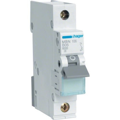 Hager MBN106. AC Eingangsfrequenz: 50/60 Hz, Nominale Stromabgabe: 6 A (MBN106) afbeelding 1