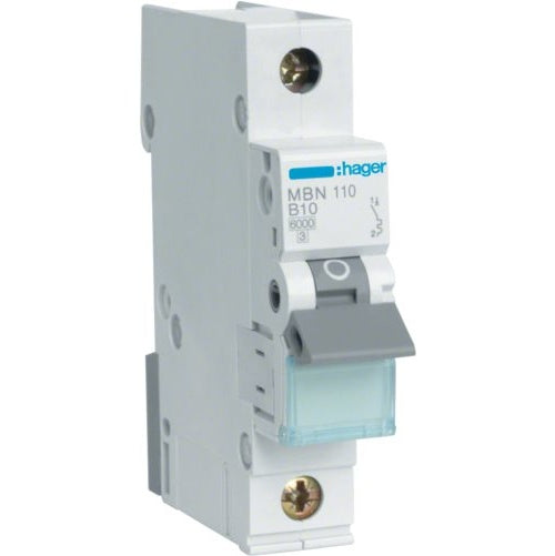 Hager Leitungsschutzschalter 1polig 10 A MBN110 (MBN110) afbeelding 1