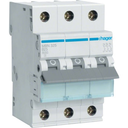 Hager Leitungsschutzschalter 3polig 25 A MBN325 (MBN325) afbeelding 1