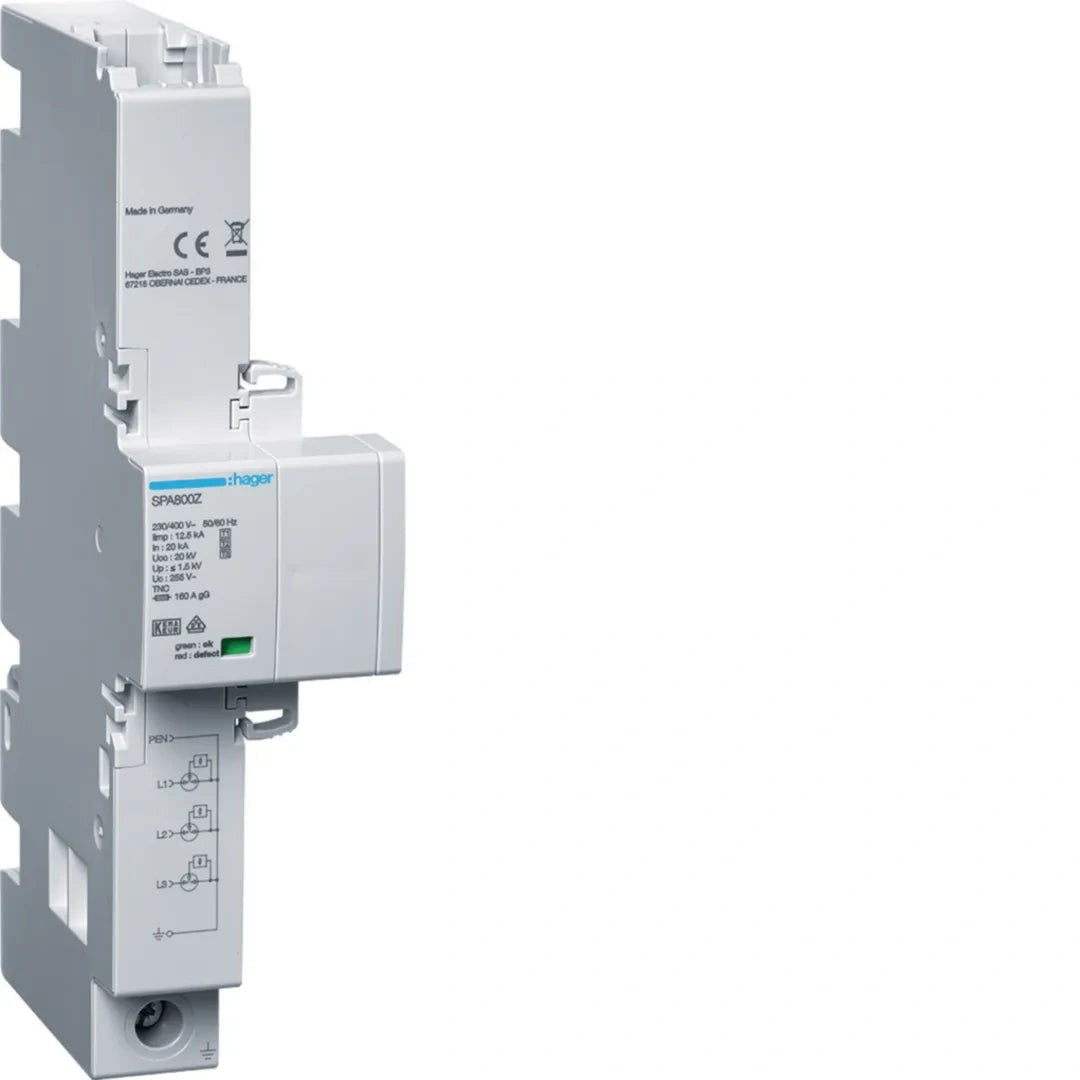 Hager SPA800Z Kombiableiter T1+T2+T3 3P Iimp 12,5kA TNC (SPA800Z) - 3250615515001 - afbeelding 1