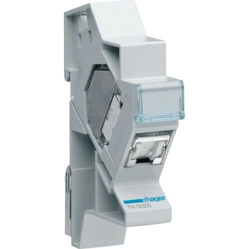 Hager TN002S - Abgewinkelt - Grau - RJ-45 - Weiblich - 26/22 - Cat6 (TN002S) afbeelding 1