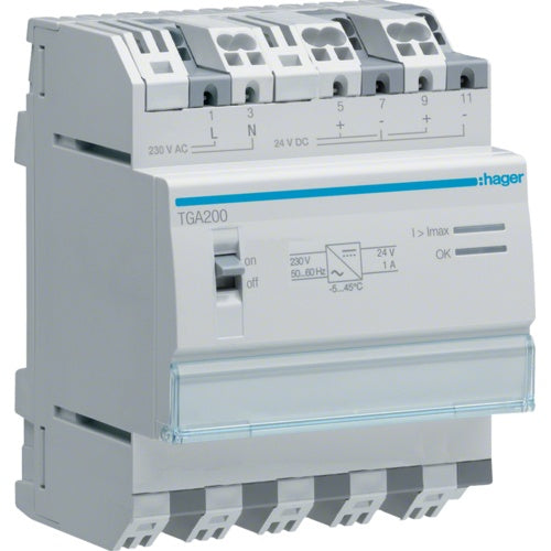 Hager TGA200. Anzahl der Pole: 4P. AC Eingangsspannung: 230 V, AC Eingangsfrequenz: 50/60 Hz (TGA200) afbeelding 1