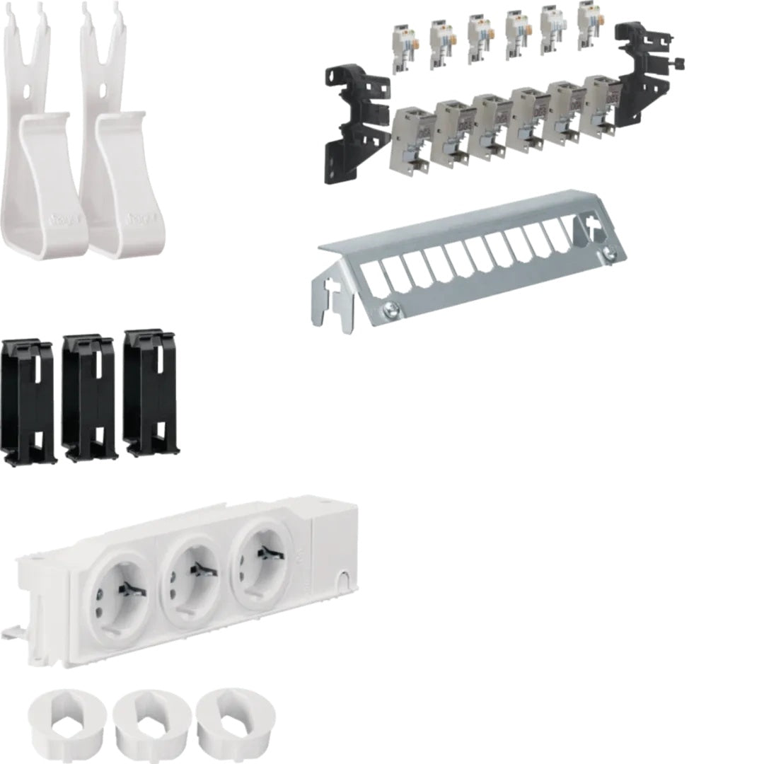 HAGER UM00M1 Multimedia Kit,mit 3xSteckdose,12xPatch (UM00M1) - 3250616231627 - afbeelding 1