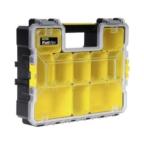Stanley Profi-Organizer FatMax tiefe Fächer Metallschließen wasserdicht - Kasten für Kleinteile - Kunststoff - black - Transparent - Gelb - Scharnier - 446 mm - 357 mm (1-97-521) afbeelding 1
