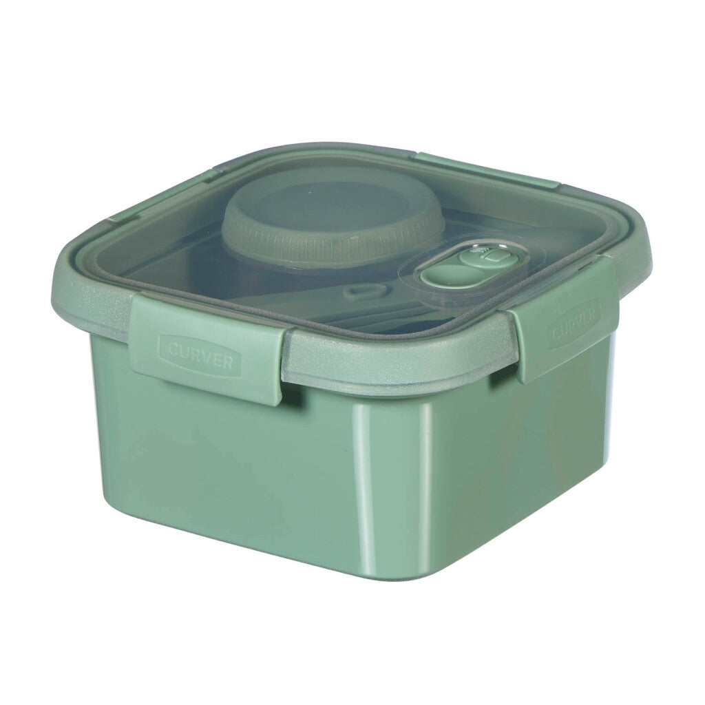 Curver Smart To Go Lunchbox 1.1 L + Cutlery + Sauce Cup Green