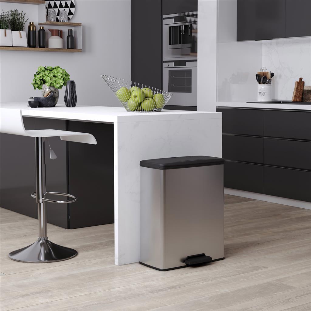 Curver Decobin Pedal Bin 65 L Silver Metallic
