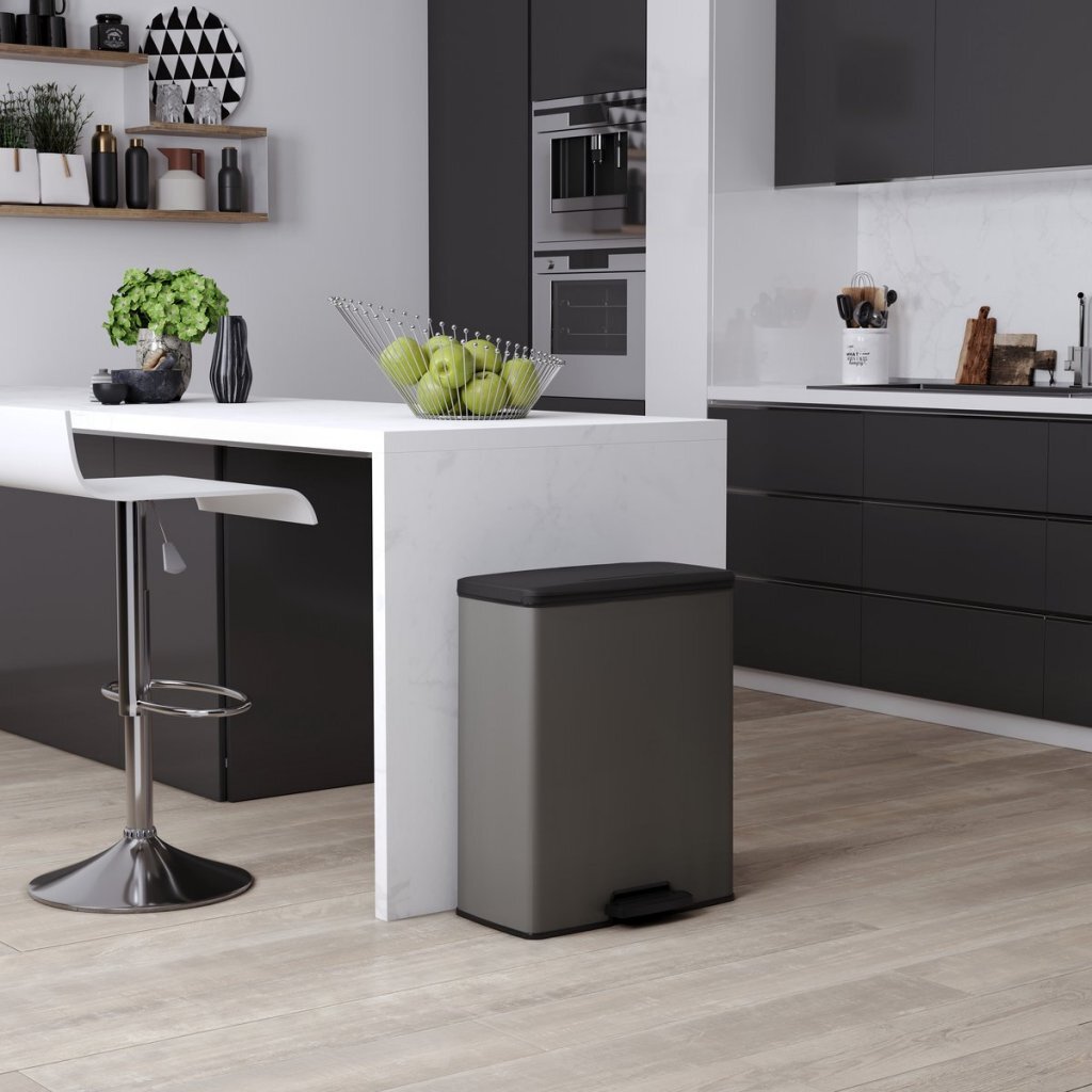 Curver Decobin Duo Trash Can 26+26 L Cool Grey