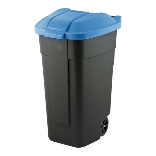 CURVER KOSZ NA ODPADY CZARNY 110L... /POKRYWA NIEBIESKA - 3253921290389 - image 1