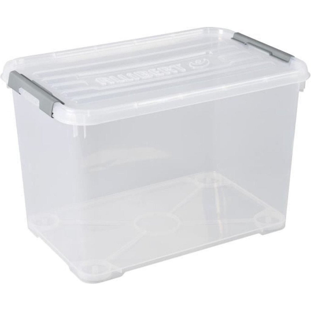 Curver Handy+ Storage Box with Wheels 65 L Transparent/Grey/White