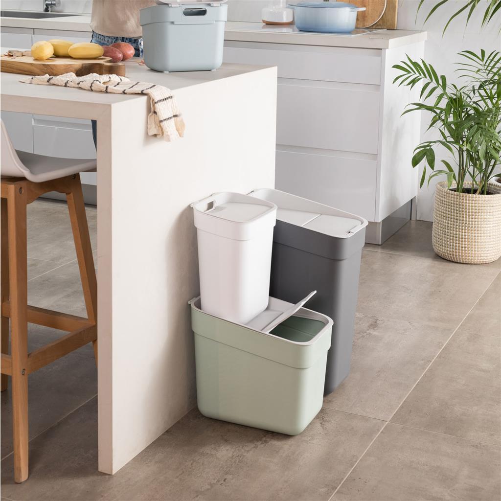 Curver Waste Bin 20 L Green/Light Grey - Ready To Collect
