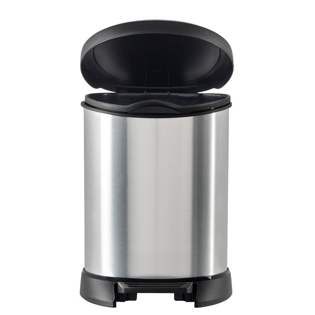 Curver Decobin Oval Pedal Bin 20 L Silver/Black