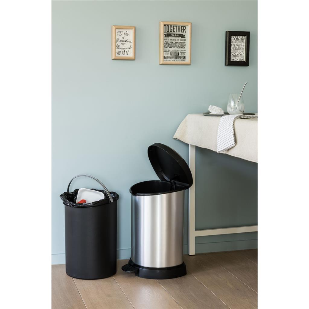 Curver Decobin Oval Pedal Bin 20 L Silver/Black