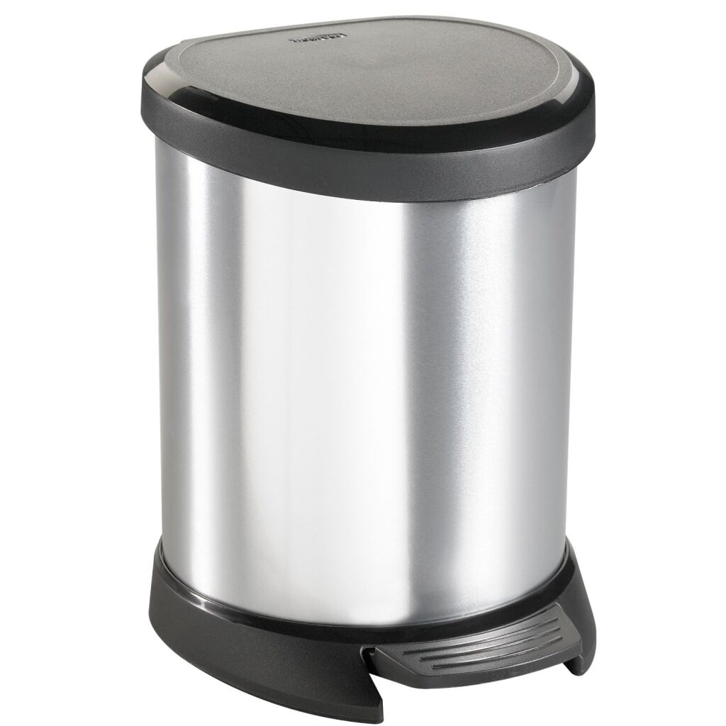 Curver Decobin Oval Pedal Bin 5 L Silver/Black