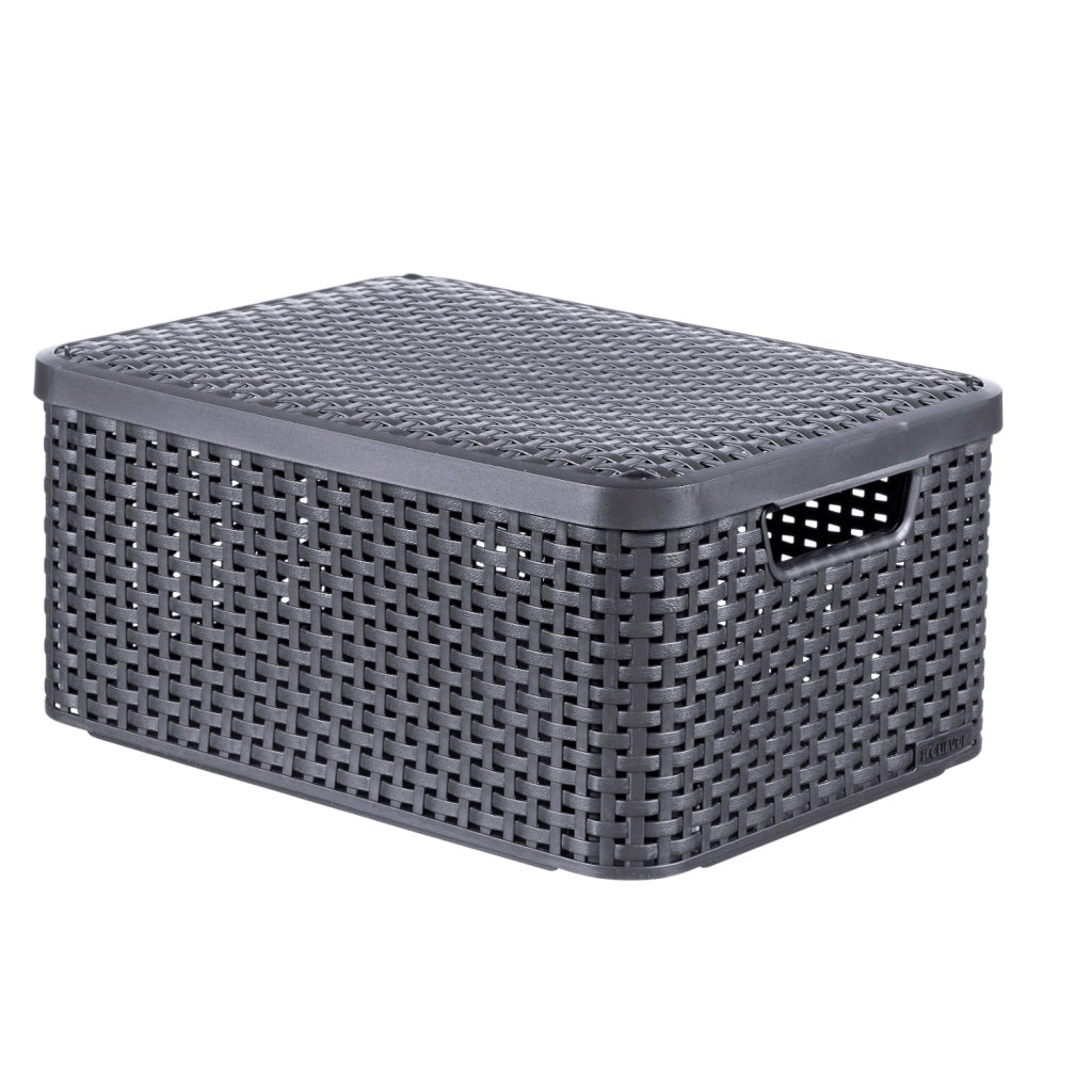 Curver Style Storage Basket with Lid 18 L Anthracite