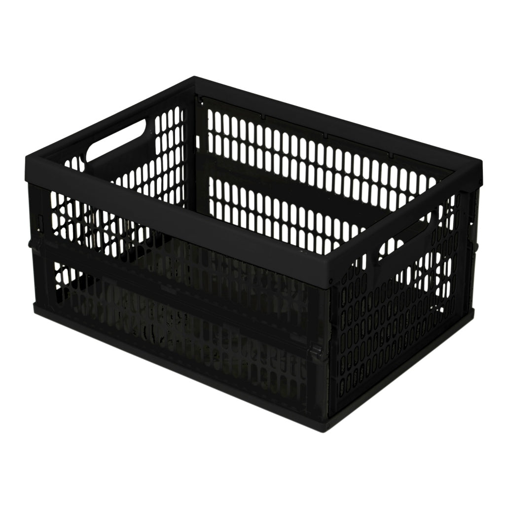 Curver Folding Crate 34 L Black - Sturdy and Compact Storage
