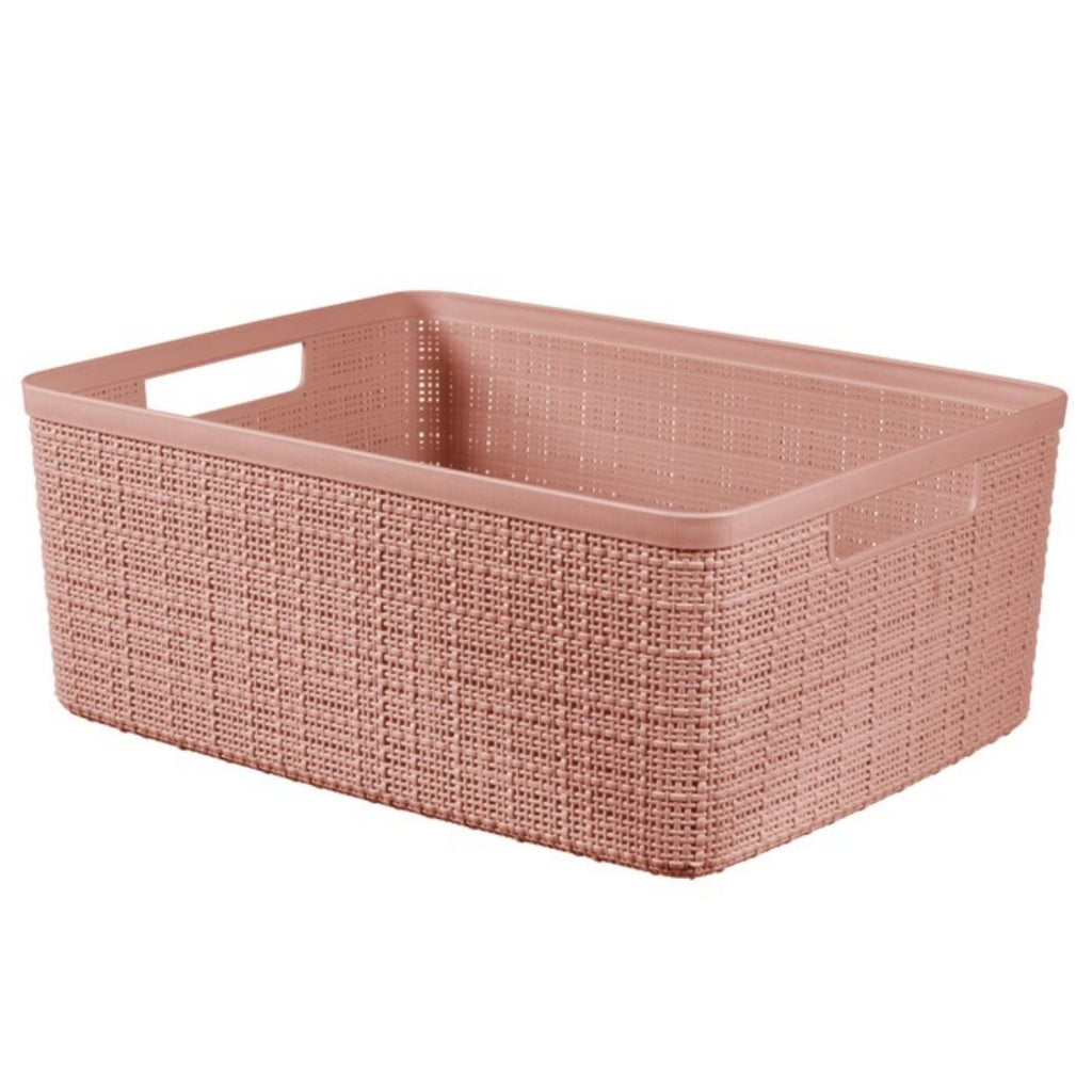 Curver Jute-Look Storage Basket 12 L Pink