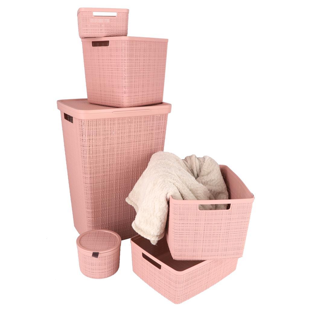 Curver Jute-Look Storage Basket 12 L Pink