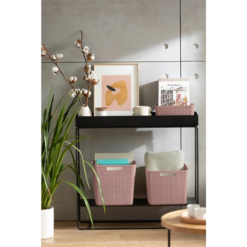 Curver Jute-Look Storage Basket 17 L Pink