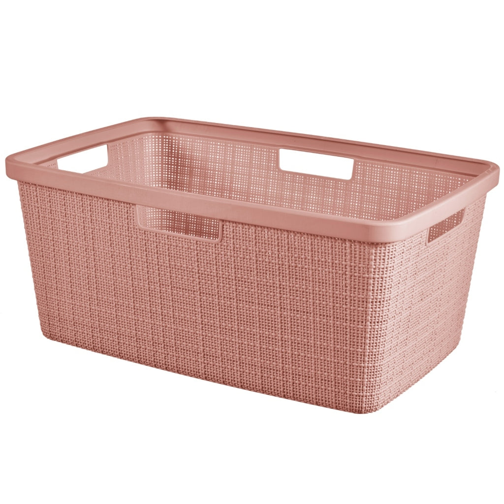 Curver Jute-Look Laundry Basket 46 L Pink