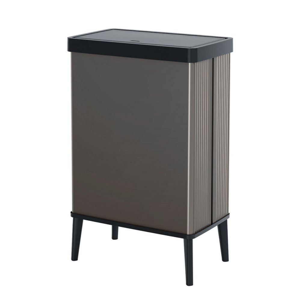 Curver Verto High Trash Can 54 L Push Pearl Gray