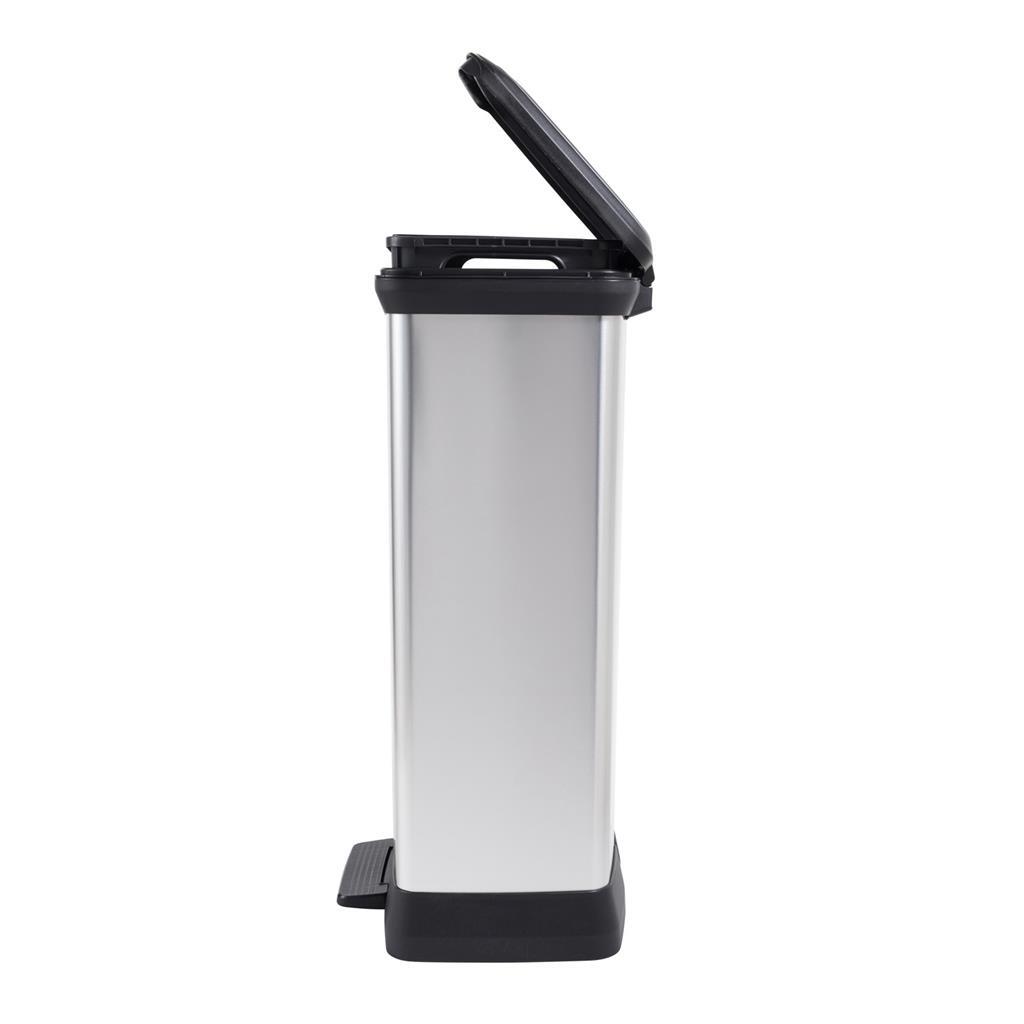 Curver Decobin Duo Pedal Bin 23 L+23 L Silver Metallic 23L+23L