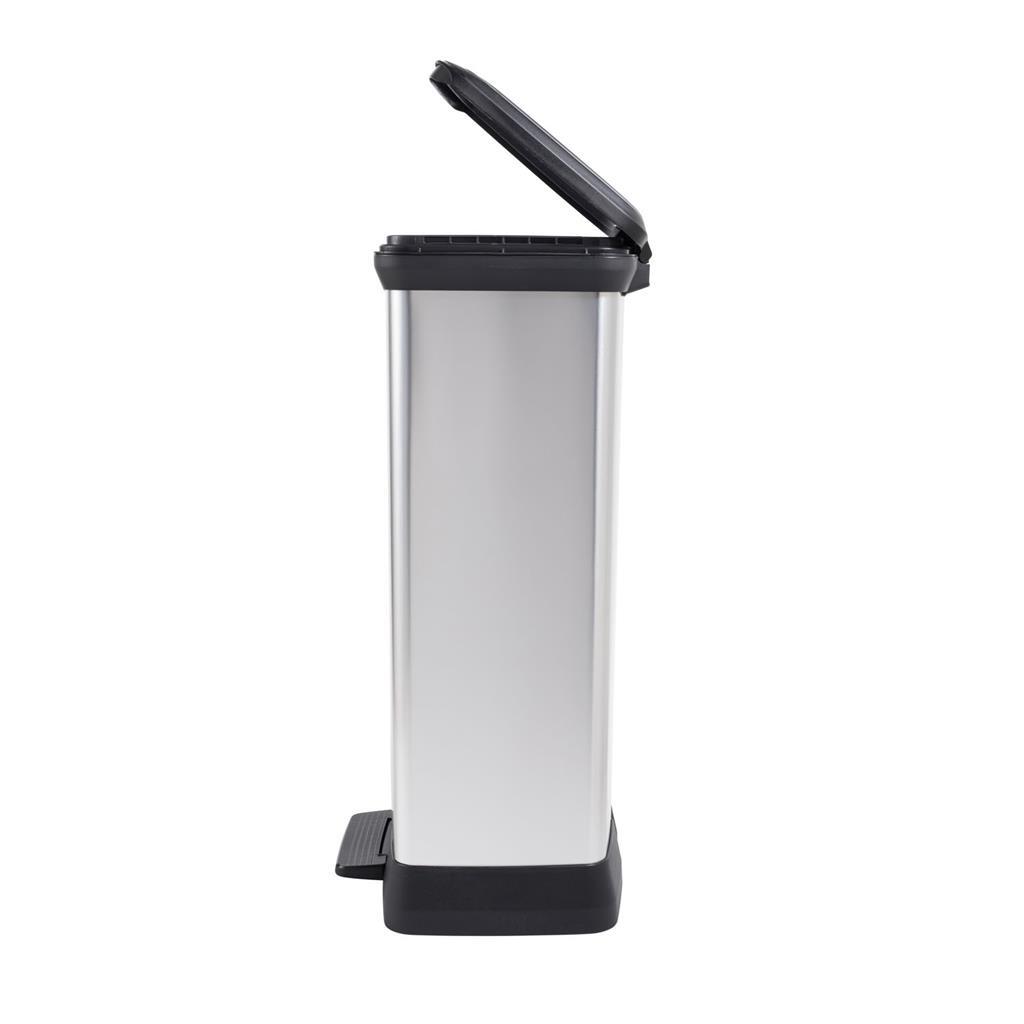 Curver Decobin Duo Pedal Bin 23 L+23 L Silver Metallic 23L+23L